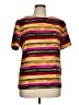 Joan Leslie 100% Polyester Stripes Gold Short Sleeve Top Size 14 - photo 1