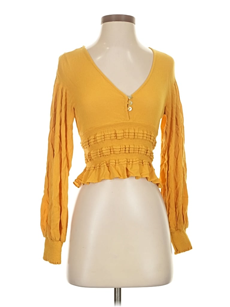 Pre-owned Illa Illa Long Sleeve Blouse In Yellow