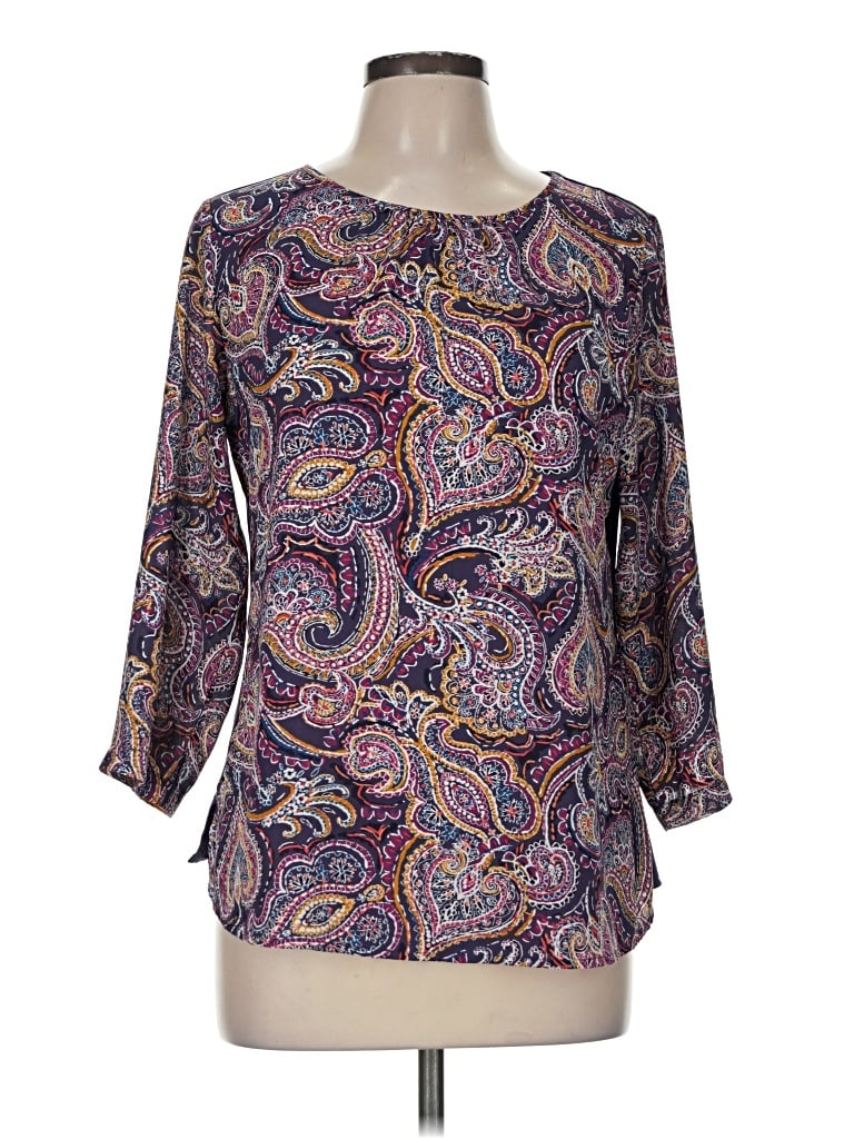 Pre-owned Van Heusen 3/4 Sleeve Blouse In Purple