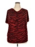 MICHAEL Michael Kors Zebra Print Red Short Sleeve Top Size 2X - photo 1
