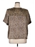 Kathie Lee 100% Polyester Animal Print Brown Short Sleeve Blouse Size 1X - photo 1