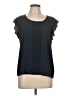 Maison Jules 100% Polyester Black Short Sleeve Top Size L - photo 1