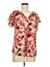 Unbranded 100% Polyester Pink Short Sleeve Blouse Size M - photo 1