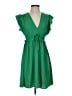 Monteau 100% Polyester Solid Green Casual Dress Size XS - photo 1