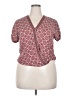 Max Studio 100% Polyester Burgundy Red Short Sleeve Blouse Size 20 - photo 1