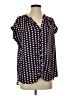 Pleione 100% Polyester Black Short Sleeve Blouse Size S - photo 1