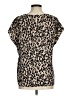 Halogen 100% Polyester Animal Print Tan Short Sleeve Blouse Size M - photo 2