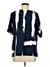 Shein 100% Polyester Color Block Blue Short Sleeve Blouse Size 8 - 10 - photo 1