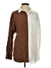 Crescent Color Block Brown Long Sleeve Button-Down Shirt Size S - photo 1