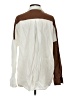 Crescent Color Block Brown Long Sleeve Button-Down Shirt Size S - photo 2