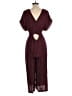 Whistles Polka Dots Burgundy Jumpsuit Size 6 - photo 2