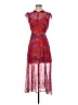 Cooperative 100% Rayon Floral Red Cocktail Dress Size 2 - photo 1