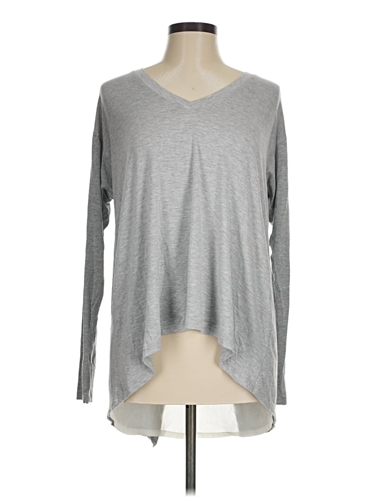 Pre-owned Karen Kane Long Sleeve T-shirt In Gray