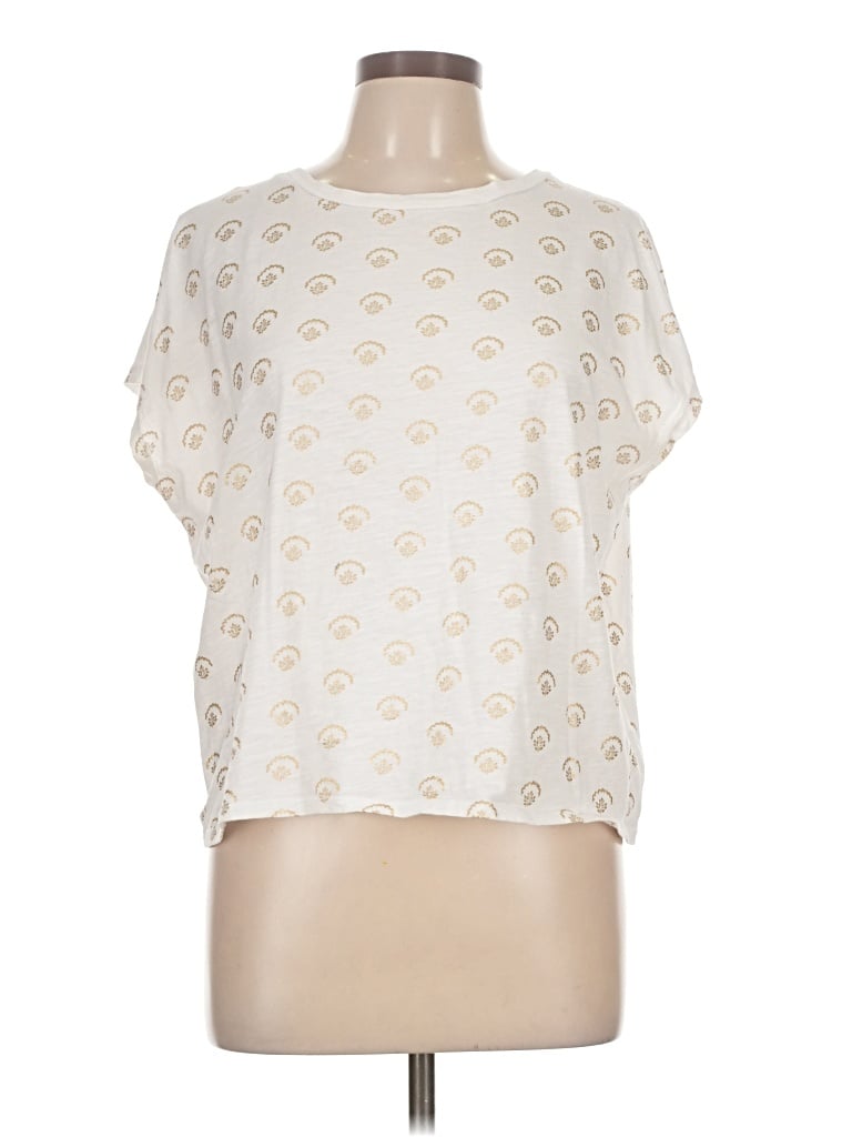 Pre-owned Boden Short Sleeve Blouse In Ivory