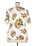 Fitting Image 100% Acrylic Floral White Short Sleeve Blouse Size 2X - photo 2
