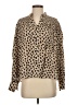 Thakoon 100% Viscose Animal Print Tan Long Sleeve Blouse Size XS - photo 1