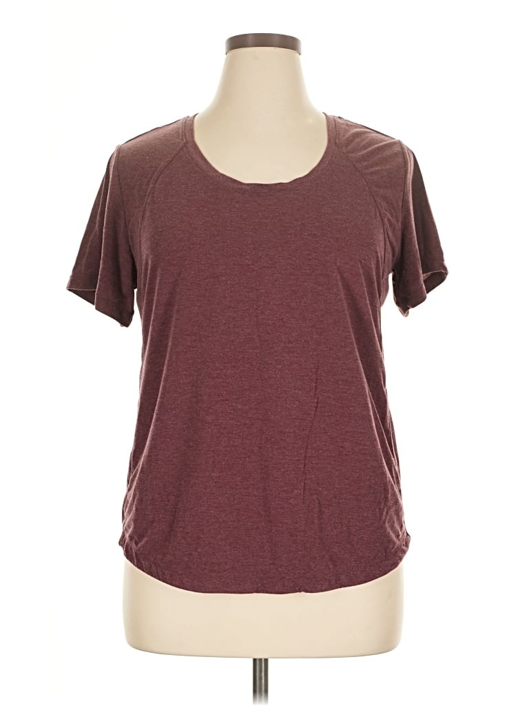 Pre-owned Zella Short Sleeve T-shirt In Burgundy