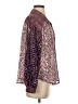 Free People 100% Polyester Paisley Purple Long Sleeve Blouse Size S - photo 4