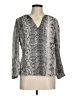 Joie 100% Silk Snake Print Gray Long Sleeve Silk Top Size M - photo 1