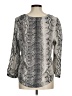 Joie 100% Silk Snake Print Gray Long Sleeve Silk Top Size M - photo 2