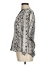 Joie 100% Silk Snake Print Gray Long Sleeve Silk Top Size M - photo 5