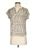 Gap 100% Polyester Animal Print Ivory Short Sleeve Blouse Size XS - photo 1