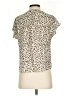 Gap 100% Polyester Animal Print Ivory Short Sleeve Blouse Size XS - photo 2