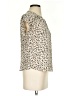 Gap 100% Polyester Animal Print Ivory Short Sleeve Blouse Size XS - photo 4
