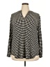 Anne Klein Houndstooth Black Long Sleeve Blouse Size 2X - photo 1