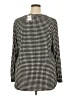 Anne Klein Houndstooth Black Long Sleeve Blouse Size 2X - photo 2