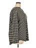 Anne Klein Houndstooth Black Long Sleeve Blouse Size 2X - photo 4