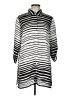 Chico's Stripes Silver 3/4 Sleeve Blouse Size Lg (2) - photo 1