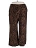 Terra & Sky Animal Print Brown Casual Pants Size 2X Petite - photo 1