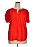 Calvin Klein 100% Polyester Red Short Sleeve Blouse Size XL - photo 1