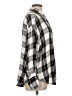 Express 100% Rayon Plaid Silver Long Sleeve Button-Down Shirt Size L - photo 4