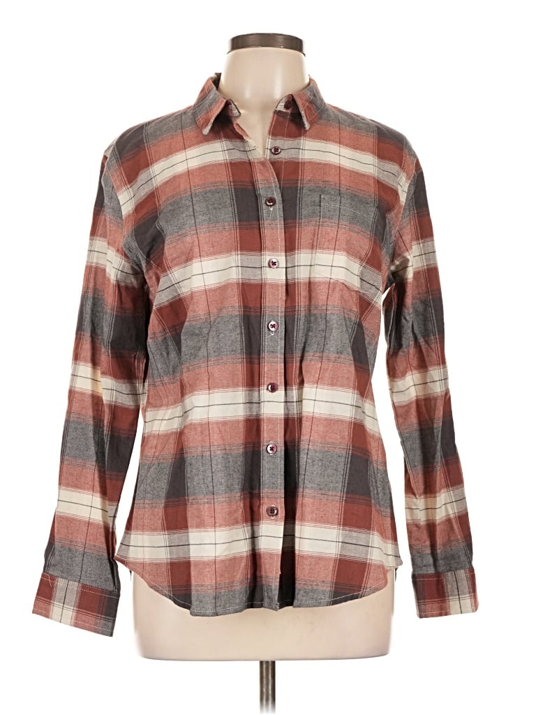 Pre-owned Weatherproof Long Sleeve Button Down Shirt In Brown