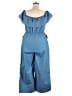 Vonda Solid Blue Jumpsuit Size 4X - photo 2