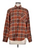 Prestige Apparel Plaid Brown Long Sleeve Blouse Size M - photo 1