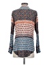 Unbranded 100% Rayon Paisley Blue Long Sleeve Blouse Size XS - photo 2
