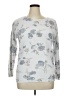 Retango Floral Silver Pullover Sweater Size L - photo 1