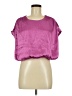 Glam 100% Polyester Pink Short Sleeve Top Size M - photo 1