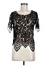 Express 100% Nylon Black Short Sleeve Top Size M - photo 1