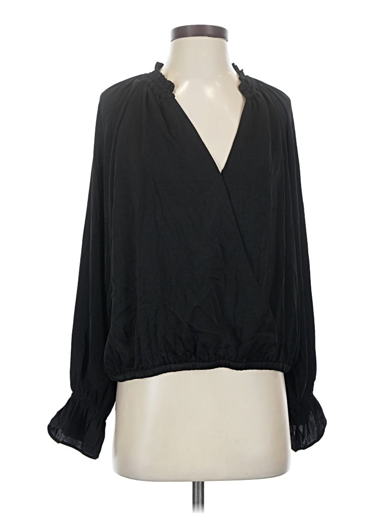 Banana Republic Factory Store Long Sleeve Blouse In Black