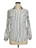 Mine 100% Rayon Stripes Ivory Long Sleeve Button-Down Shirt Size XL - photo 1