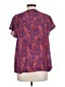 Liz Claiborne 100% Polyester Purple Red Short Sleeve Blouse Size L - photo 2