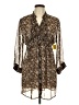a.n.a. A New Approach 100% Polyester Animal Print Brown Kimono Size L - photo 1
