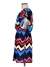 Buttons 100% Polyester Chevron-herringbone Blue Casual Dress Size M - photo 5