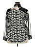 Judy Knapp 100% Polyester Print Black 3/4 Sleeve Blouse Size XXL (estimated) - photo 2