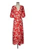 Rhode 100% Viscose Print Red Casual Dress Size 4 - photo 1