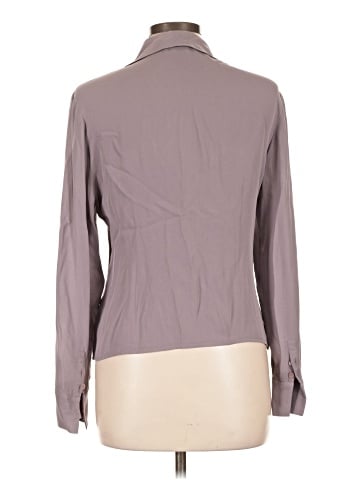 Caslon Long Sleeve Silk Top (view 2)